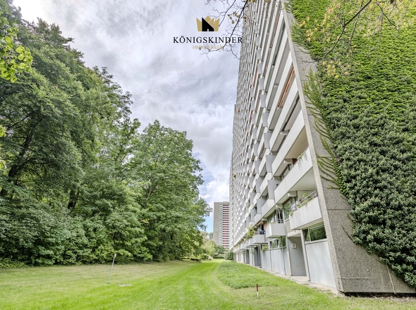 Sehr viel grün um die Wohnanlage