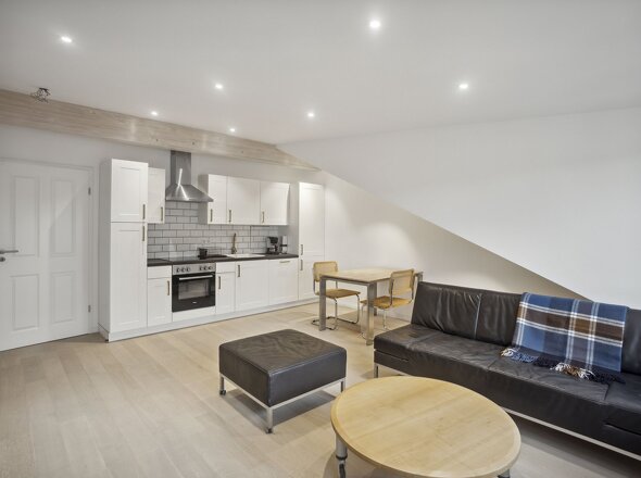 Wohnzimmer mit Küche