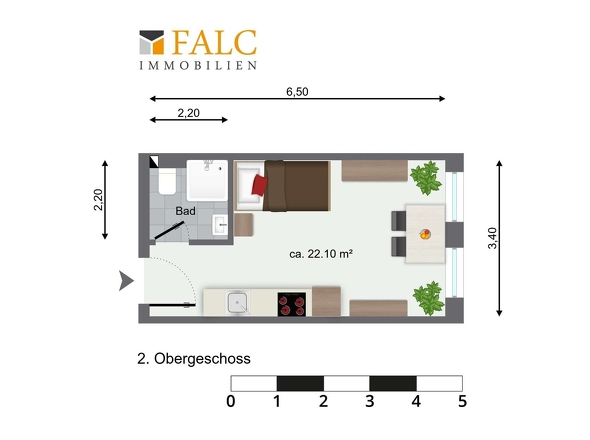 Grundriss Appartement 2. Obergeschoss