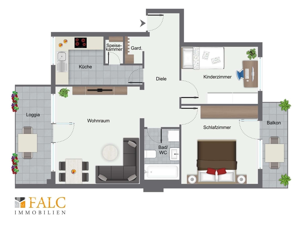 Grundriss - möbiliert