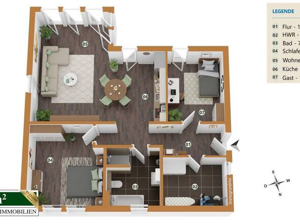 Grundriss EG optimiert - KfW55-Bungalow