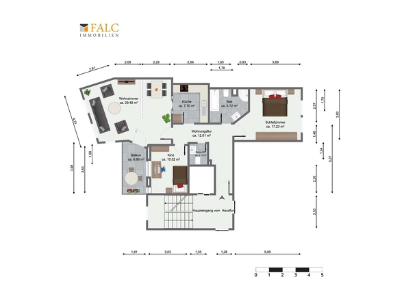 Grundriss Etagenwohnung 