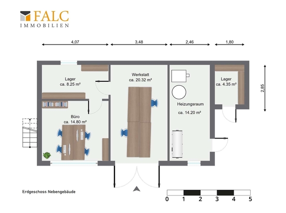 Erdgeschoss Nebengebäude