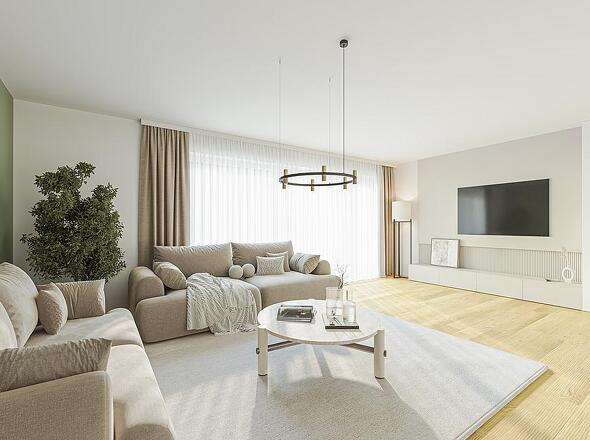 EG: Wohnen/Essen #2 – Visualisierung leichte Modernisierung Wand & Boden