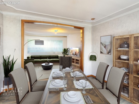 Ess- Wohnzimmer EG virtuell möbliert