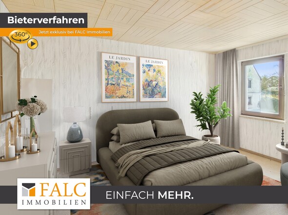 Schlafzimmer OG virtuell möbliert 