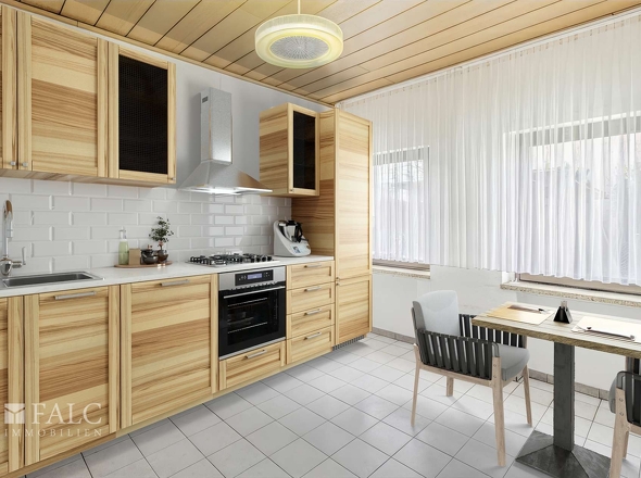 Küche virtuell möbliert