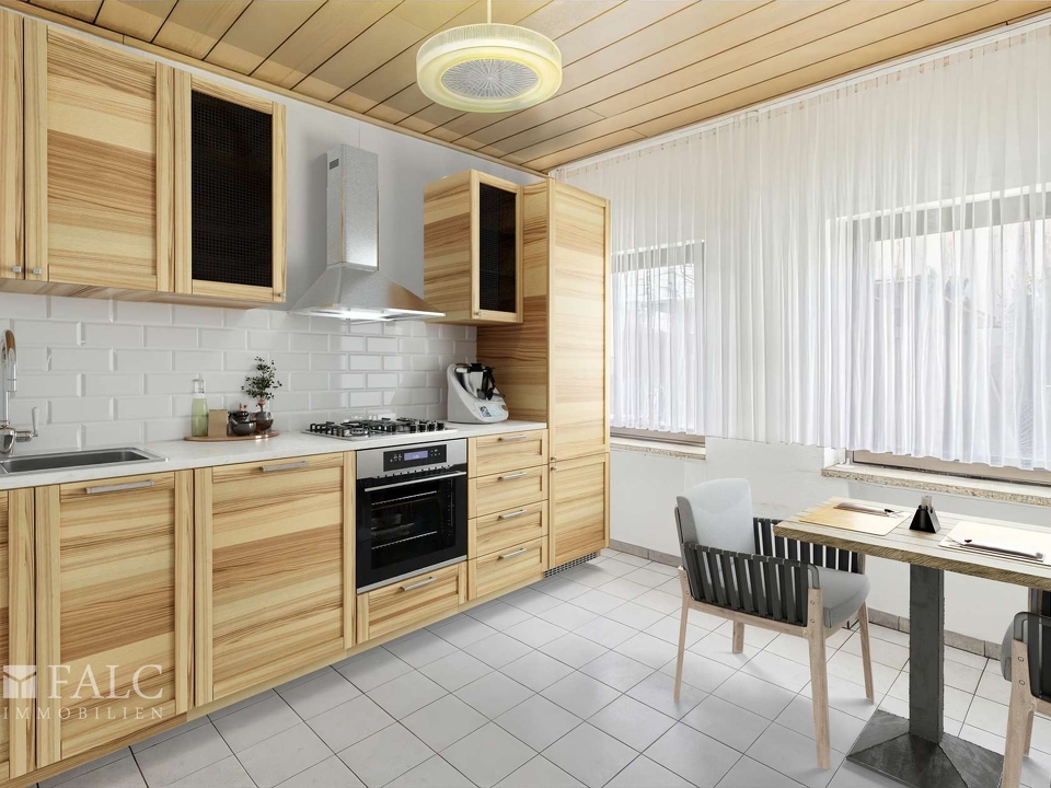 Küche virtuell möbliert