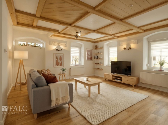 Wohn/Esszimmer EG (virtuell möbliert)