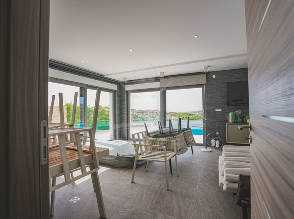 Der Wellnessbereich im Erdgeschoss