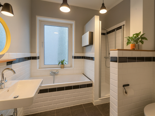 Tageslichtbad mit Dusche & Wanne