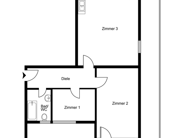 Grundriss nach Umbau