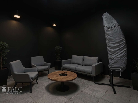 Terrasse - Garten, Industriell - (KI generiert)