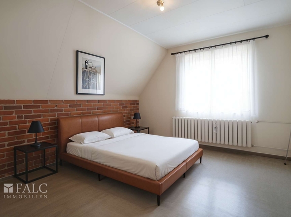 Schlafzimmer DG - Schlafzimmer, Industriell - (KI generiert)