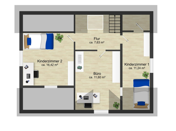 Grundriss Dachgeschoss _ Musterbeispiel nach Sanierung