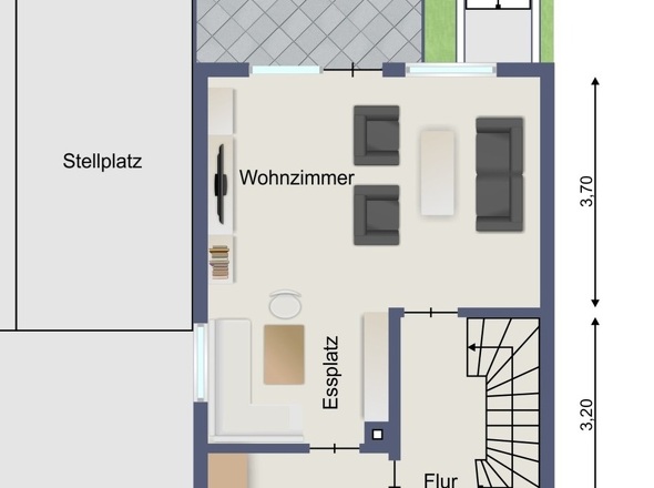 EG Grundriss mit Garage 
