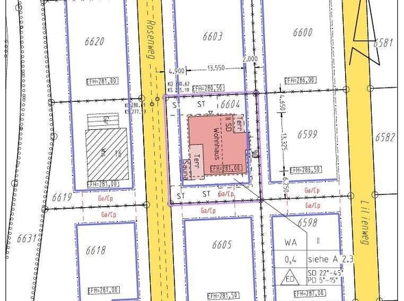 Genehmigte Bauvariante