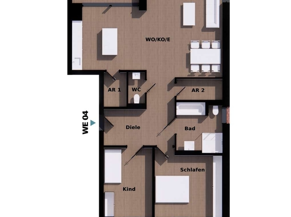 1. Obergeschoss rechts Wohnung 4