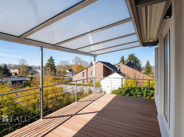 Aussicht vom Balkon nach Westen - (KI generiert)