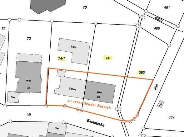 zu verkaufender Bereich - Haus m. Scheune