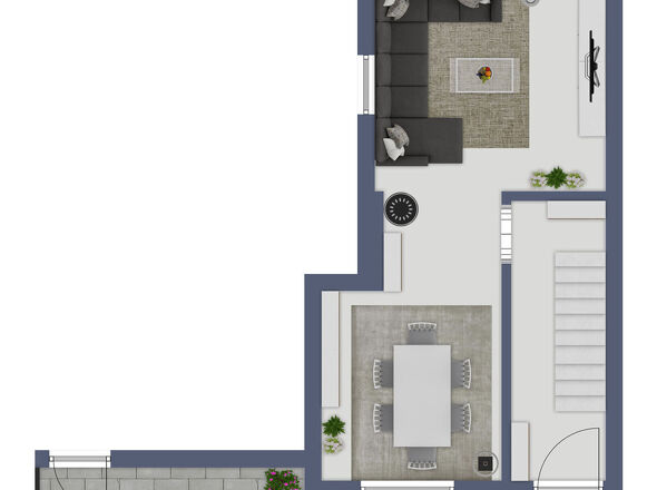 Erdgeschoss mit Vorgarten