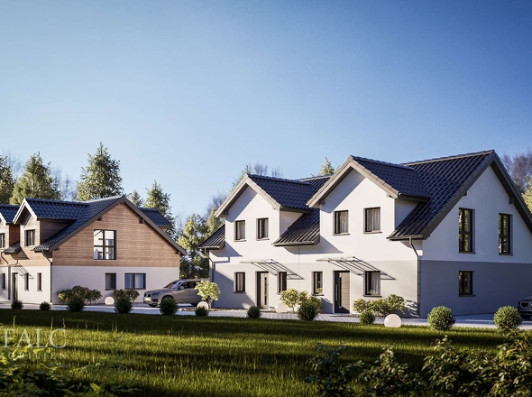 Beispielbebauung mit 2 DHH und 1 EFH