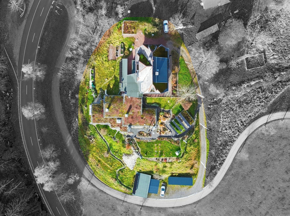 Das Grundstück von oben