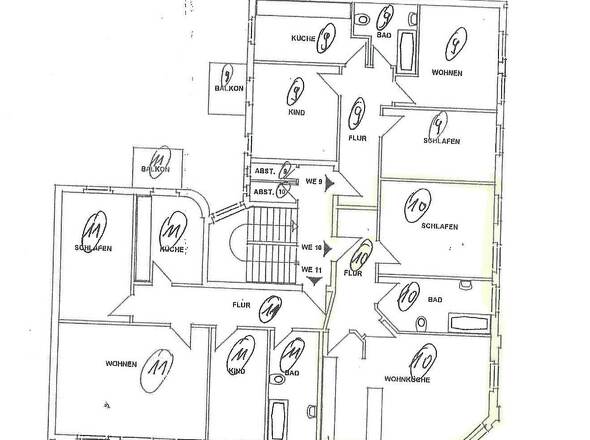 Grundriss WE 10 -MIttelwohnung