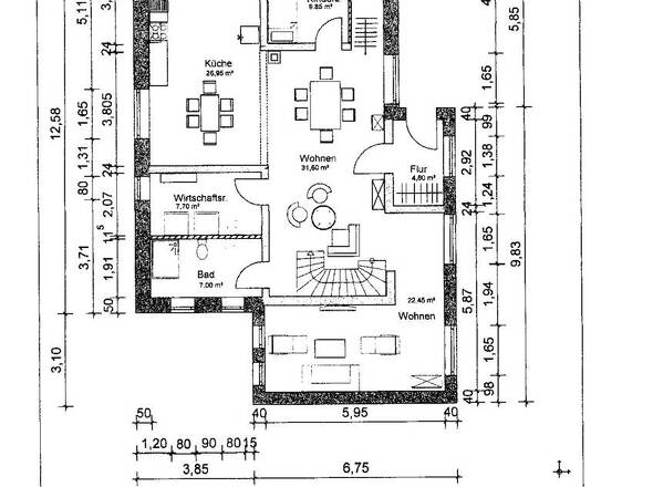 Grundriss EG bemaßt