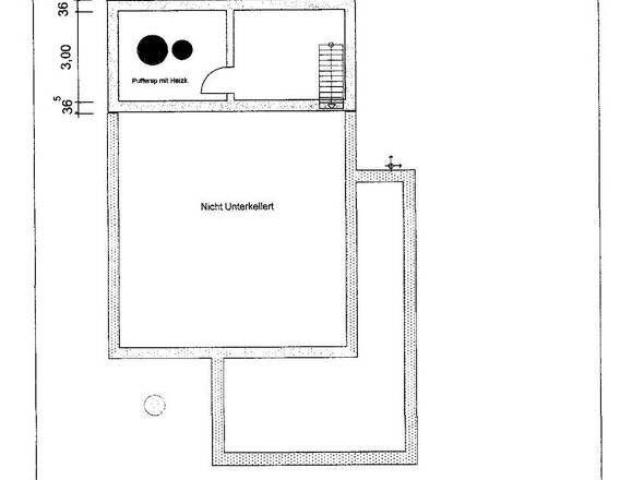 Grundriss Teilkeller bemaßt