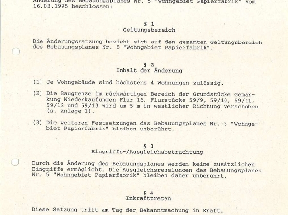 Bebauungsplan Änderungen 27.02.1997