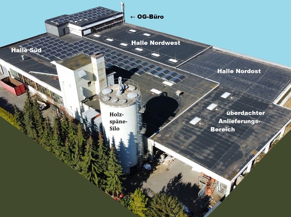 Luftaufnahme, von Südost beschriftet)