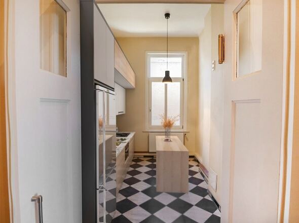 Kochküche (virtuell möbliert)