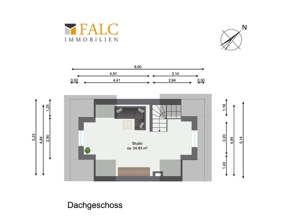Grundriss Dachgeschoss WE01