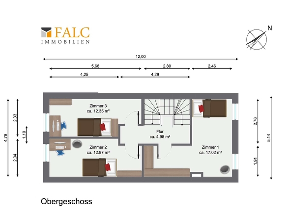 Grundriss Obergeschoss WE02