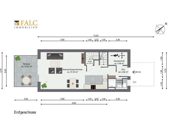 Grundriss Erdgeschoss WE04