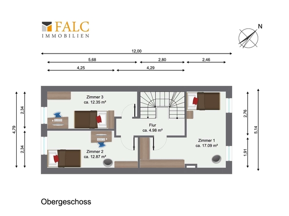 Grundriss Obergeschoss WE04