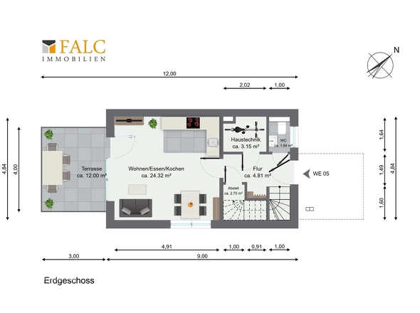 Grundriss Erdgeschoss WE05