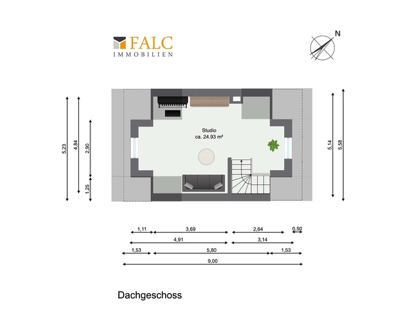 Grundriss Dachgeschoss WE05