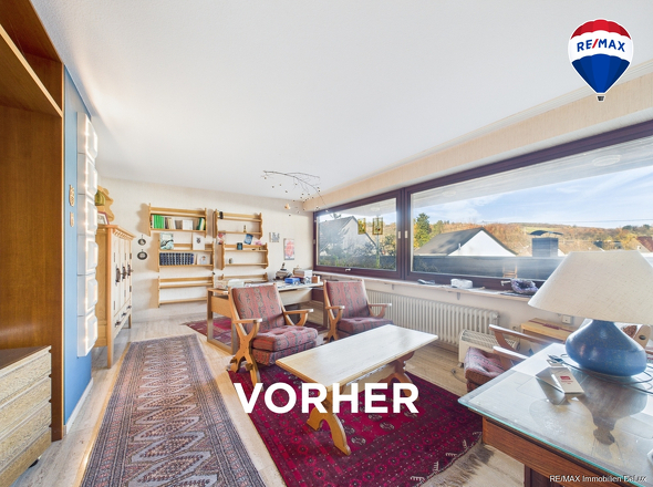 RE/MAX Immobilien DeLux Wohn-Geschäftshaus Merzig Wohnzimmer vorher