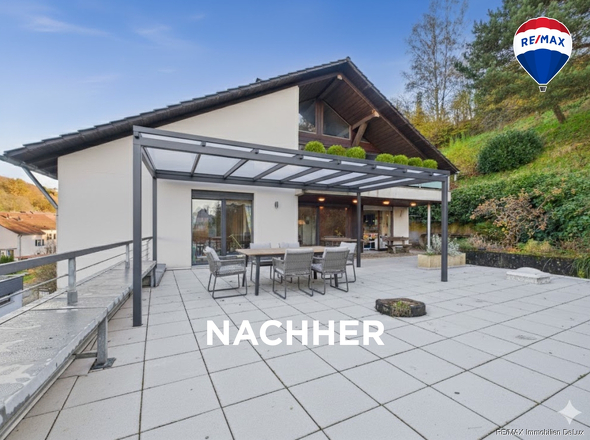 RE/MAX Immobilien DeLux Wohn-Geschäftshaus Merzig Terrasse nachher