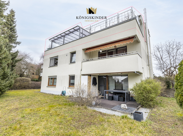 Blick zur Dachterrasse