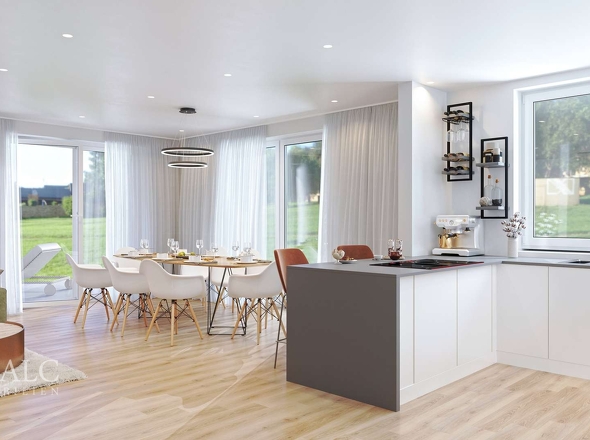 Einrichtungsbeispiel Essbereich & Küche