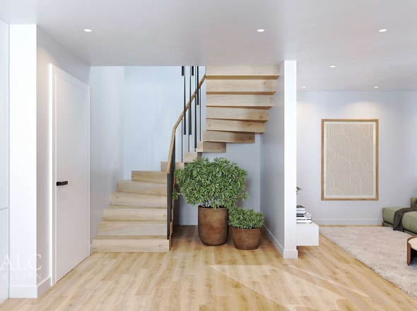 Einrichtungsbeispiel Treppenhaus