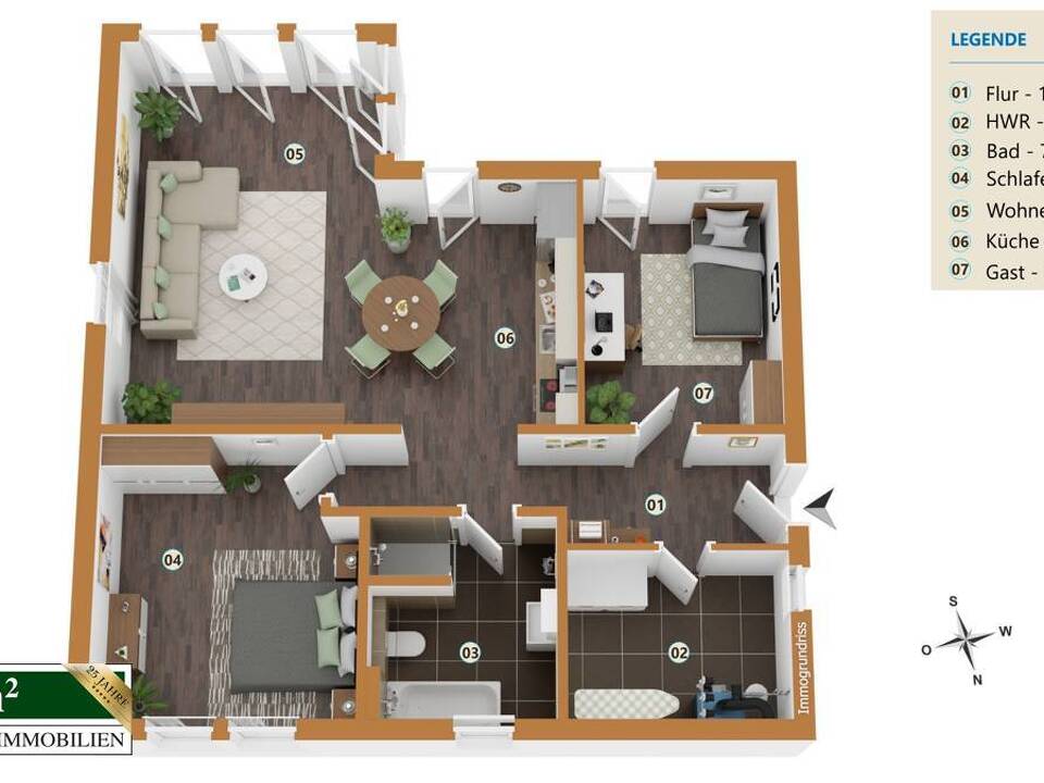 Grundriss EG optimiert - KfW55-Bungalow