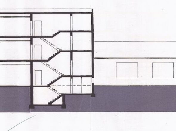 Längsschnitt Süd-Nord ohne 3. OG