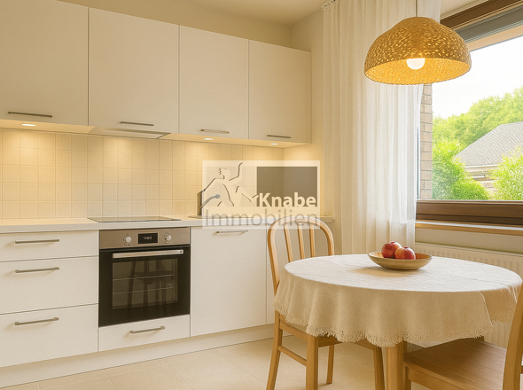 Küche mit beispielhafter Einrichtung (KI generiert) 