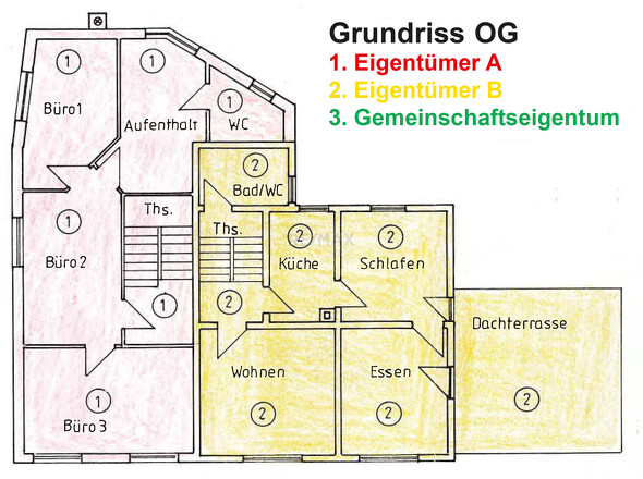 Grundriss OG mit Aufteilung 