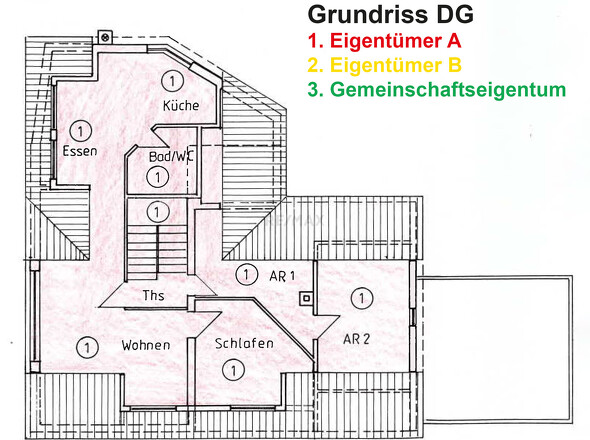 Grundrisse DG mit Aufteilung