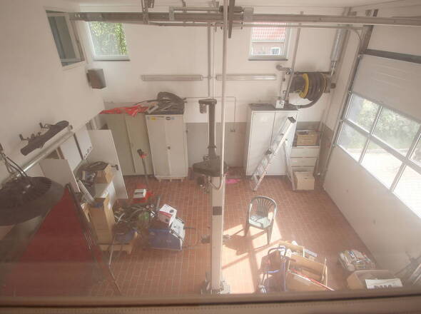 Adlerperspektive auf den Werkstattbereich